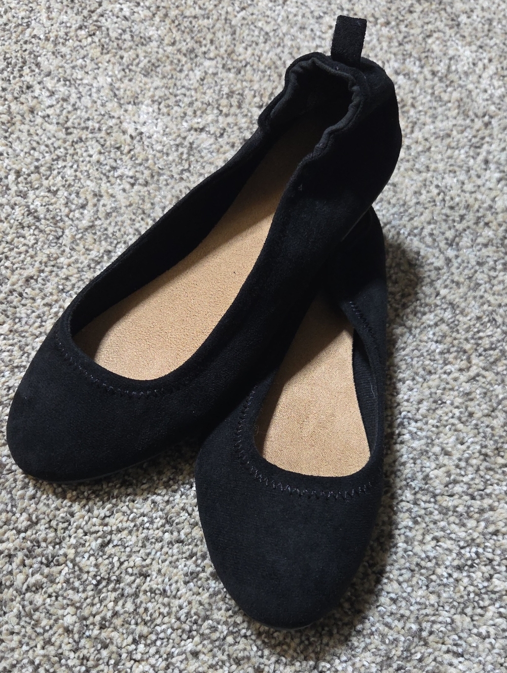 Maurices Black Suede-Look Ballet Flats